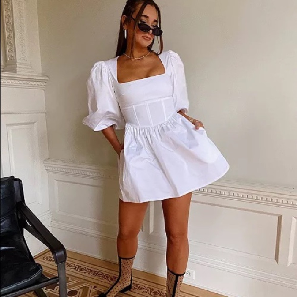 Danielle Bernstein White Poplin Dress